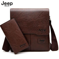 JEEP BULUO Men Bag Famous nd 2 pcs Set Man Leather Messenger Shouder Bag Business Travelling Bags Male Tote Cross body Bags