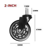 5PCS Office Chair Caster Wheels 3 Inch Universal Mute Wheel Replacement Swivel Safe Rollers Wheels Furniture Hardware