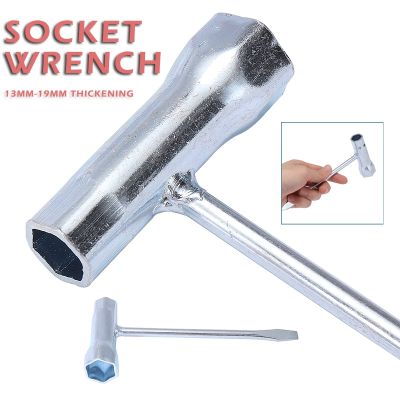 Mayitr Chainsaw Spark Plug Wrench Galvanized Chain Saw T Wrench Stainless Steel Welding Socket Spanner Tool