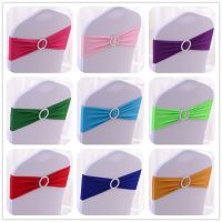 【CW】 10pcs 50pcs Stretch Sash Band With Round Buckle Elastic Wedding Bow Tie Hotel Decoration