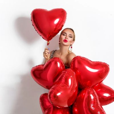 5/10/18/36 inch Red Heart Inflatable Foil Balloons Valentines Day Wedding Decorations Birthday Party Anniversary Globos Supplies Balloons