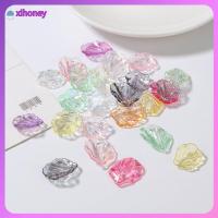 XIHONEY 10pcs/Pack โปร่งใส สร้อยคอสร้อยข้อมือ การทำเครื่องประดับ เสน่ห์ดอกไม้ จี้ ชิ้นดอกโบตั๋น กลีบเปลือกหอย