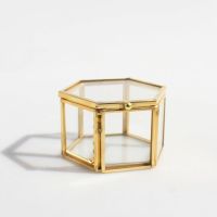 Geometrical Clear Glass Jewelry Box Jewelry Organize Holder Ring Box Necklace Bracelets Earrings Jewelry Storage Accessories