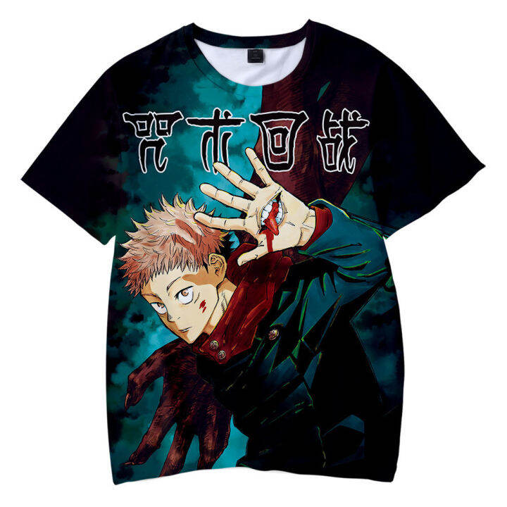 เสื้อยืดแขนสั้นพิมพ์ลาย-jujutsu-kaisen-สําหรับผู้ชาย