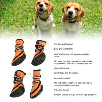 รองเท้าสุนัข Soft Dog Sole Paw Protector ป้องกันการลื่นไถล กันน้ำ ทนทานต่อการเดินป่าสำหรับสุนัขขนาดกลางสำหรับการตั้งแคมป์