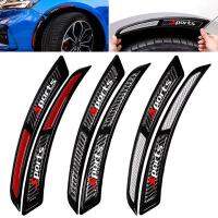 【CW】1Pair Universal Car Wheel Eyebrow Self Adhesive Fender Flare Protector Carbon Fiber Stickers Anti-Collision Arc Trim Lip Strips