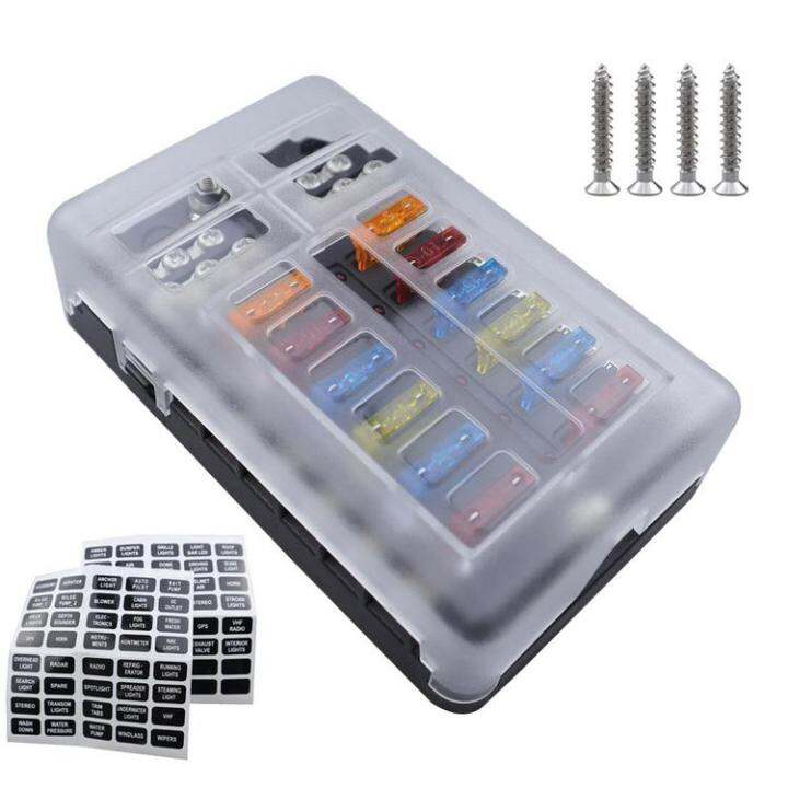 car-fuse-box-12-way-fuse-panel-block-with-led-indicator-car-accessories-fuse-supplies-for-automobile-motorcycle-trucks-off-road-vehicles-boats-racing-cars-portable