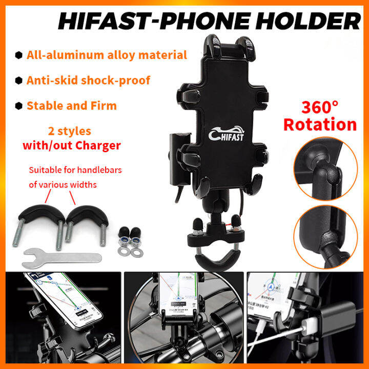 E&M HIFAST Motorcycle Cellphone Holder Flexible Stand 360° Rotatable ...