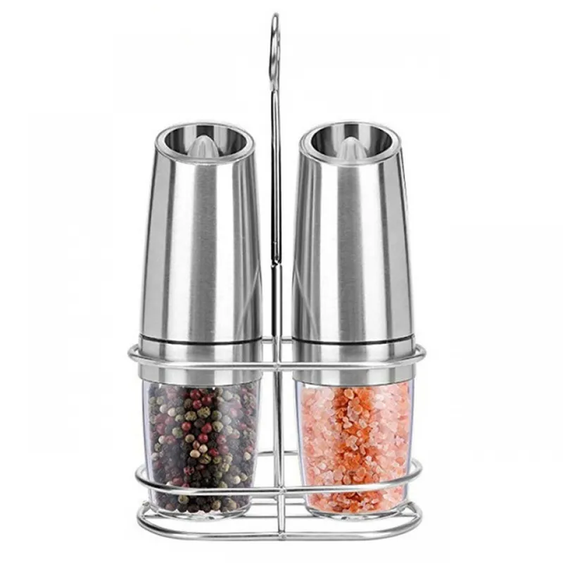 1-4pcs Gravity Electric Pepper Mill Adjustable Salt Grinder Shaker