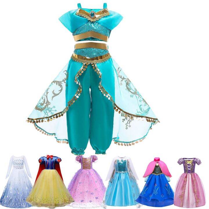 girls-jasmine-princess-dress-children-elsa-anna-bella-rapunzel-mermaid-costume-kids-snow-white-cinderella-aurora-dress