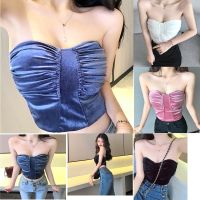 พร้อมส่ง เสื้อครอปท็อปลําลอง ผ้ากํามะหยี่ แขนกุด เซ็กซี่ แฟชั่นฤดูร้อน สําหรับออกกําลังกาย ไซซ์ S-XL