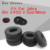 จุกหูฟังสำหรับ Jabra Biz2400 Biz 2400 II ชุดหูฟังแบบคู่อะไหล่แผ่นรองหูหูฟังโมโนแผ่นรองหูหนัง PU ฟองน้ำโฟม