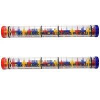 2X Large Rainstick Rattle Toy 15.75 Inch - Long Color Noise Stick Rainbow Grains Inside