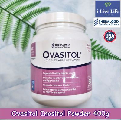 ผลิตภัณฑ์เสริมอาหารผง Ovasitol Inositol Powder 400g - Theralogix แบบกระปุก ทานได้ 90 วัน