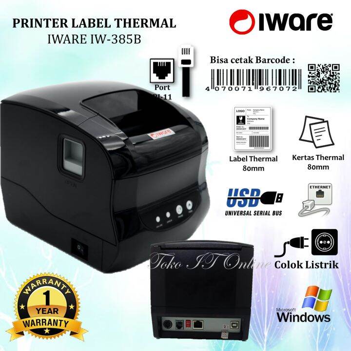 Printer Cetak Struk Thermal Struk Iware Iw B Label Resi Struk Kasir