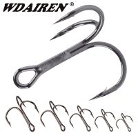 20Pcs Overturned Treble Hook High Carbon Steel Black Fishing Hook 2/4/6/8/10/12# For Lure Triple Hook Fishing Tackle Accessories Accessories