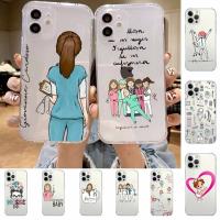 Nurse Medical Medicine Health Heart Phone Case For iPhone 14 13 12 11 Pro Max Mini X Xs XR 6 7 8 Plus SE 2020 Transparent Case