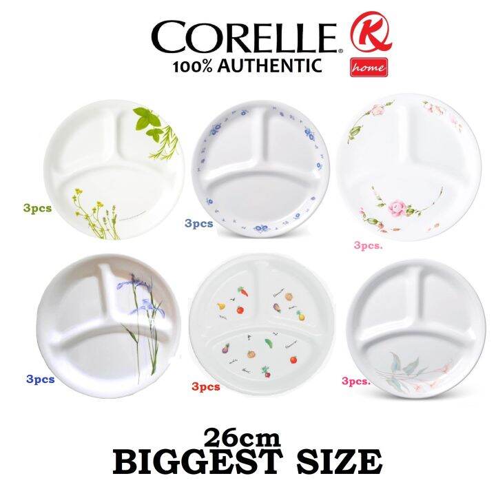 CORELLE Divided Plate 26cm 3pc. Set Lazada PH