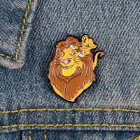 Disney The Lion King Cartoon Brooch Student Cute Backpack Anime Decor Pins Simba Lion Badge Enamel Pin Childrens Birthday Gift