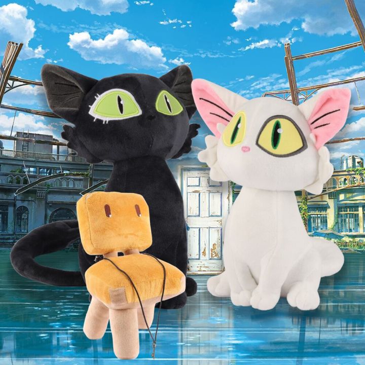 อะนิเมะ-suzume-no-tojimari-ตุ๊กตาหนานุ่ม-s-daijin-แมวขาวดำเก้าอี้แมวนุ่มยัดไส้ตุ๊กตาการ์ตูนตกแต่งบ้านของขวัญของเล่นสำหรับเด็กตุ๊กตาหนานุ่ม