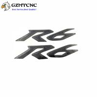 Carbon Fiber Fuel Gas Tank Emblem 3D Decals Badge Sticker Motorcycle Body "R6" Logo Reflective For Yamaha YZF-R6 YZF R6 600 Decals  Emblems