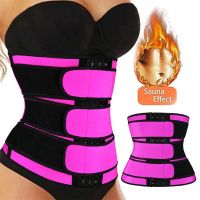 [ร้อน] ผู้หญิง Shapewear หลังคลอดซาวน่าผล Neoprene Body Shapers 3สาย Slimming Corset เอวเทรนเนอร์เข็มขัด3แถวตะขอ