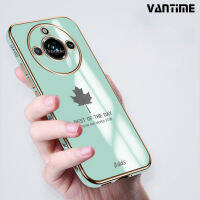 Vantime สำหรับ Realme 11 Pro+ 5G 10 4G เคส 6D ชุบใบเมเปิ้ลป้องกันกล้องกรอบสี่เหลี่ยมกันกระแทกฝาหลังแบบอ่อน