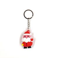 Christmas Three-Dimensional Keychain Holiday Gifts Pendants Santa Claus Tree Snowman Elk Pendant pvc Soft