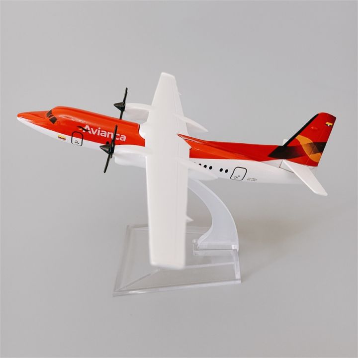 16cm-air-red-colombia-avianca-fokker-f-50-fok-f50-airlines-plane-model-alloy-metal-diecast-model-airplane-propeller-aircraft