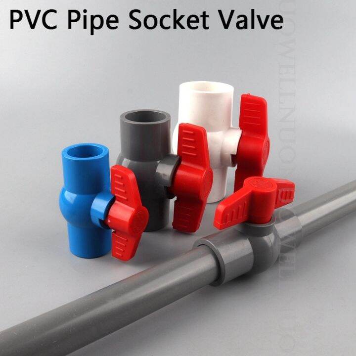 2pcs I.D 2050mm PVC Ball Valve Garden Water Pipe Connector Irrigation