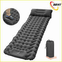 Camping Sleeping Pad พร้อมหมอนในตัวปั๊ม Ultralight Inflatable Sleeping Mat กันน้ำ Camping Air ที่นอนสำหรับ Backpacking เดินป่าเต็นท์เดินทาง