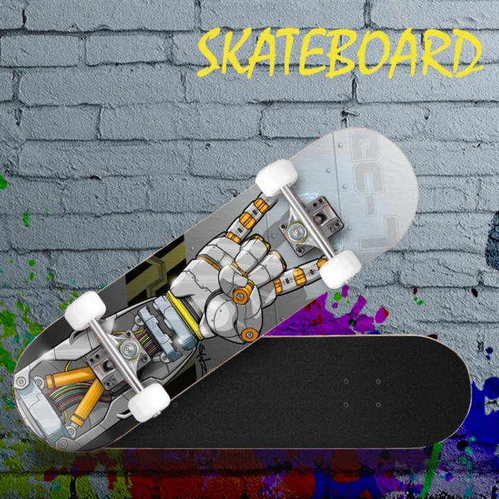 skateboard-สเก็ต-บอร์ด-สเก็ตบอร์ดสไลด์สี่ล้อเด็กผู้ใหญ่กระดานยาว-ล้อลื่น-ปลอดภัย-สันทนาการกลางแจ้ง-แข็งแรง-ทนทาน