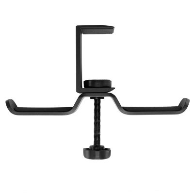 Dual Headphone Stand Under Desk, Universal PC Gaming Desk Headphone Hanger, 360 Degree Rotating,Earphone Mount Rack