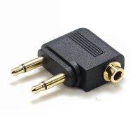 10 buah/banyak 3.5mm Untuk 2X3.5 Mm Stereo Telinga Adaptor Audio Jack Untuk Pesawat Udara Maskapai Pesawat Untuk headset Headphone Baru