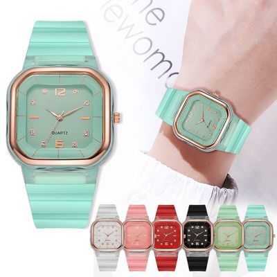 （A Decent035）Women ColorfulSilicone Beetwatch MenWristwatch นาฬิกาคู่