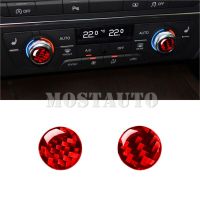 fvdbsdv Interior Center Console Air Conditioner Knob Button Trim Cover For Audi A6 A7 2012-2018 2pcs （2 Color）