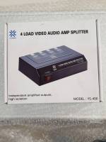 ตัวแปลงสัญญานAV 4 LOAD VIDEO AUDIO AMP SPLITTER  YS-400 กล่องแยกสัญญาน av 1 ออก 4 ใช้งานง่าย สัญญานดีมาก แข็งแรงทนทาน มีไฟเลี้ยง