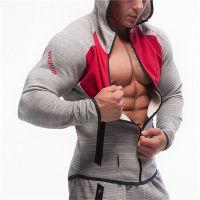 Mens Fitness Bodybuilding Sweatshirt Hoodie Gyms Workout Hooded Zipper Jacket Male Joggers Sportswear Casual Brand Clothing Tops