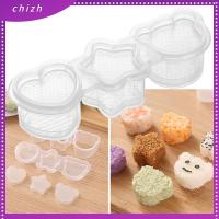 CHIZH 3Pcs หัวใจดาวหมี แม่พิมพ์ซูชิ อาหารเสริมสำหรับทารก อุปกรณ์เสริมห้องครัว เครื่องทำข้าวปั้น สร้างสรรค์และสร้างสรรค์ การ์ตูนลายการ์ตูน เครื่องมือม้วนอาหารแซนวิช