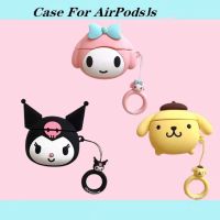 เคสป้องกันหูฟังซิลิโคนเหลวรูป Purin &amp; Kuromi &amp; Melody สำหรับ AirPods Gen 1/2, Gen 3, Pro, Pro2ซีรีส์