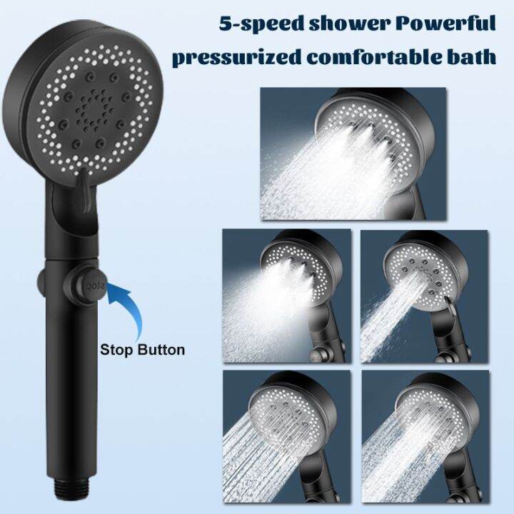 zhangji-5-modes-ajustable-high-pressure-shower-head-one-key-stop-water-water-saving-hand-held-shower-head-bathroom-accessories-showerheads