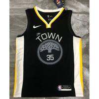 【Hot Pressed】 DURANT THOMPSON CURRY WISEMAN Golden State Warriors 2021 NBA Black V-Neck Basketball Jersey