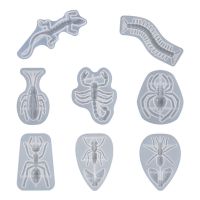 Insect Fondant Moulds, Bug Cake Decoration Silicone Moulds Gecko/Centipede/Spider/Scorpion/Ant/Insect Epoxy Moulds