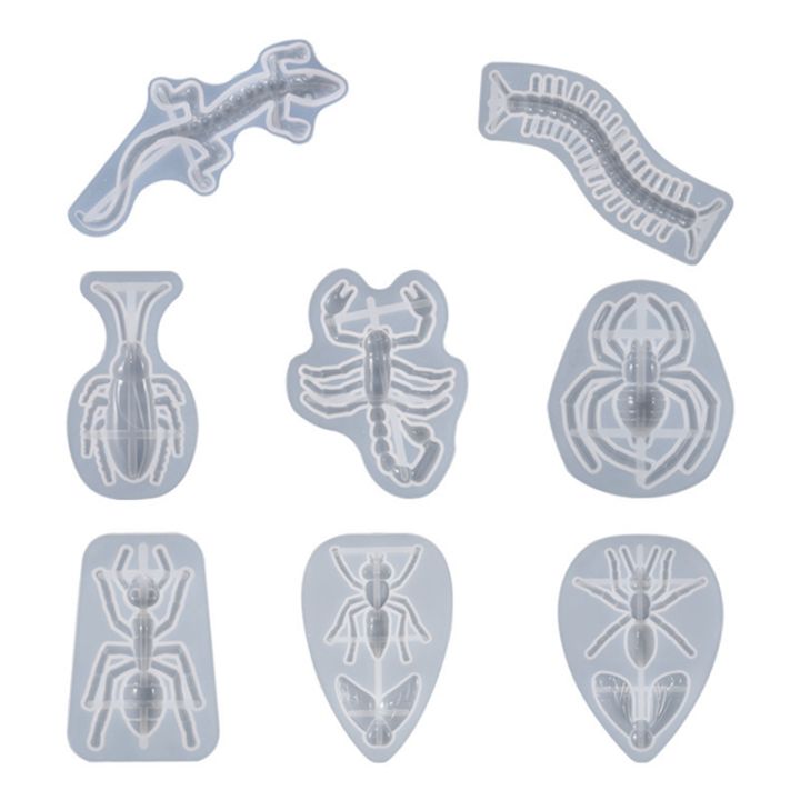 insect-fondant-moulds-bug-cake-decoration-silicone-moulds-gecko-centipede-spider-scorpion-ant-insect-epoxy-moulds