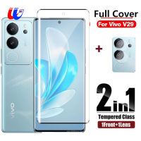 2in 1ฟิล์มกระจกนิรภัยสำหรับ Vivo V29 5G 2023ตัวป้องกันหน้าจอกล้อง VivoV29 V29e แสง29 E V29Lite Vivo V29 6.78 ฟิล์มกันรอยแบบเต็ม