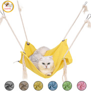 Summer Pet Hanging Nest Breathable Cotton Linen Tassels Hammock for Cats