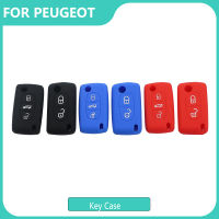 โครงเปลือกนอกเคสกุญแจรีโมทรถยนต์ทำจากซิลิโคนสำหรับ Peugeot 107 207 307 308 407 607 3008 5008อุปกรณ์เสริม