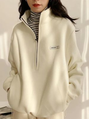 QWEEK เสื้อฮู้ดผ้าฟลีซอบอุ่นแบบเกาหลีสำหรับผู้หญิง,เสื้อวอร์มลำลอง Kpop Fashion Plus Velevt เสื้อกันหนาว2022ฤดูใบไม้ร่วงและฤดูหนาว