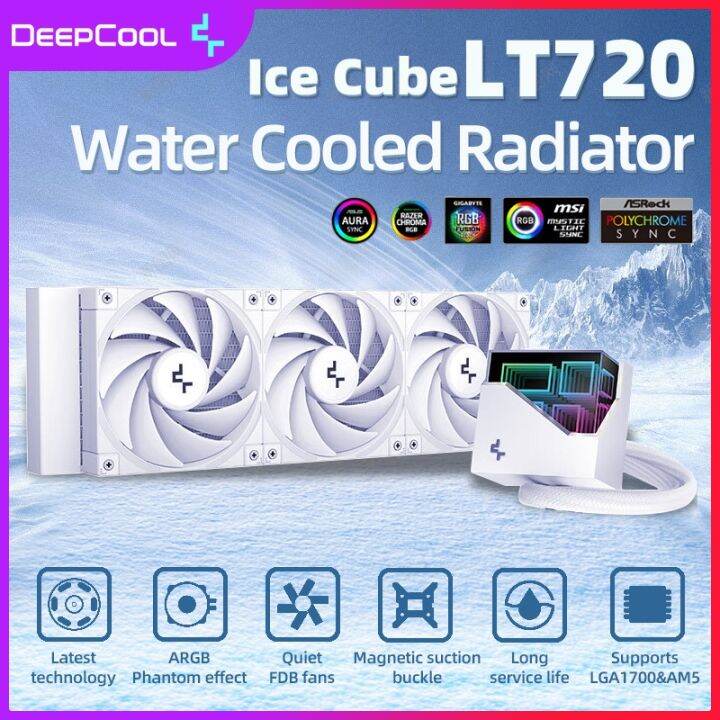 DeepCool LS720/520 White CPU Liquid Cooler ARGB Fan Integrated Water ...