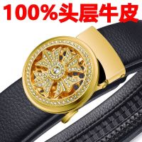 / head layer cowhide leather belt leather male han edition joker fortunes automatic belt buckle men leisure belt